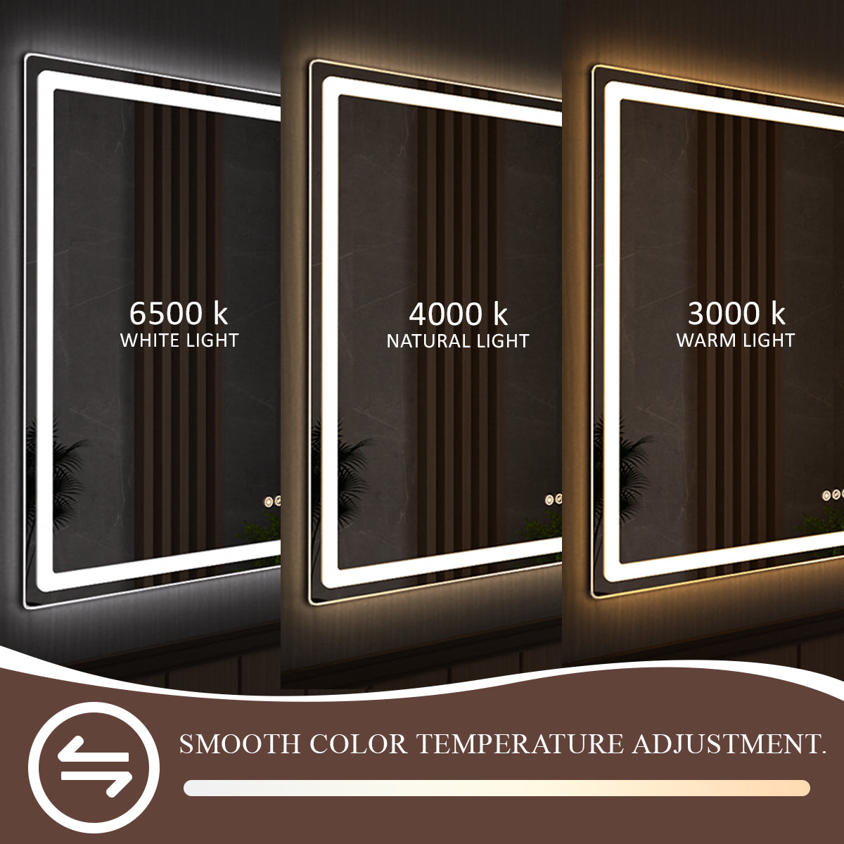 Niveous Frameless LED Vanity Mirror - Available in 42x36 in. & Other Sizes