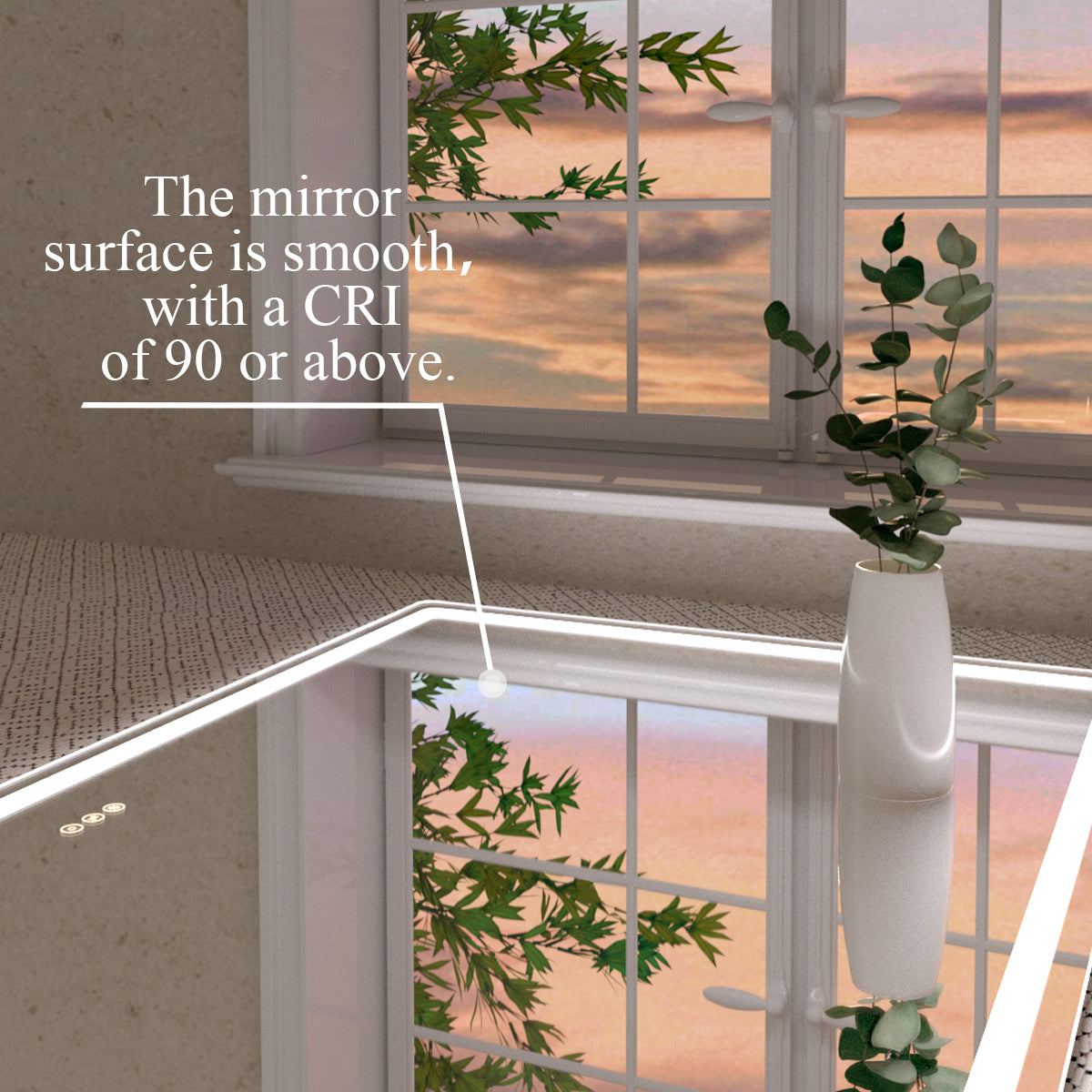Niveous Frameless LED Vanity Mirror - Available in 42x36 in. & Other Sizes