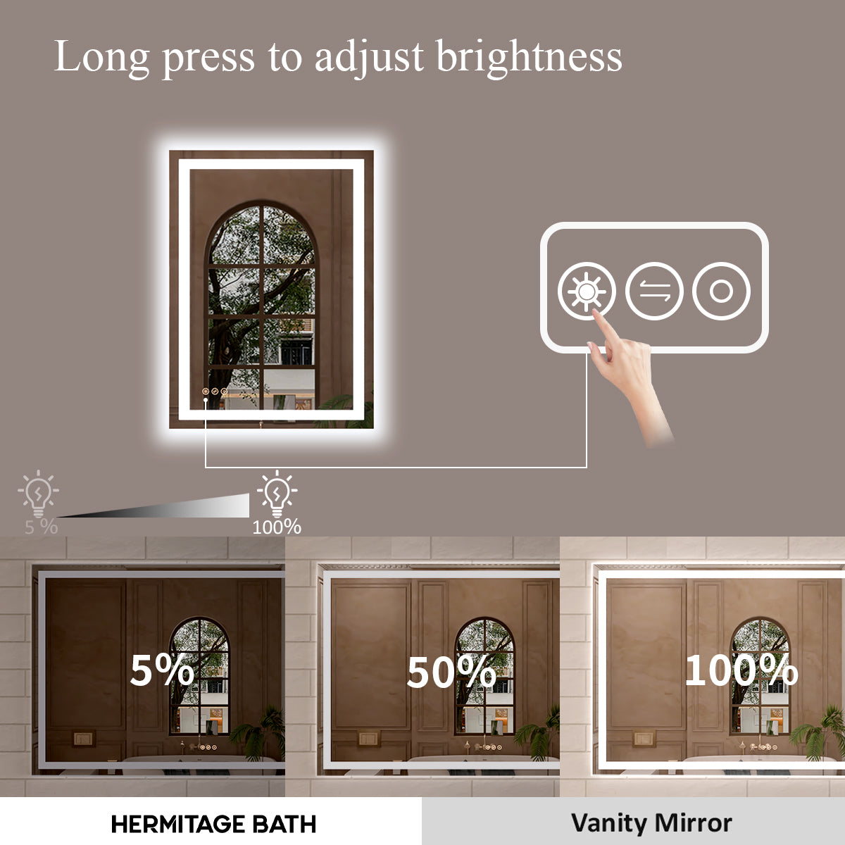 Orliva Frameless LED Vanity Mirror - Available in 72x36 in other Sizes