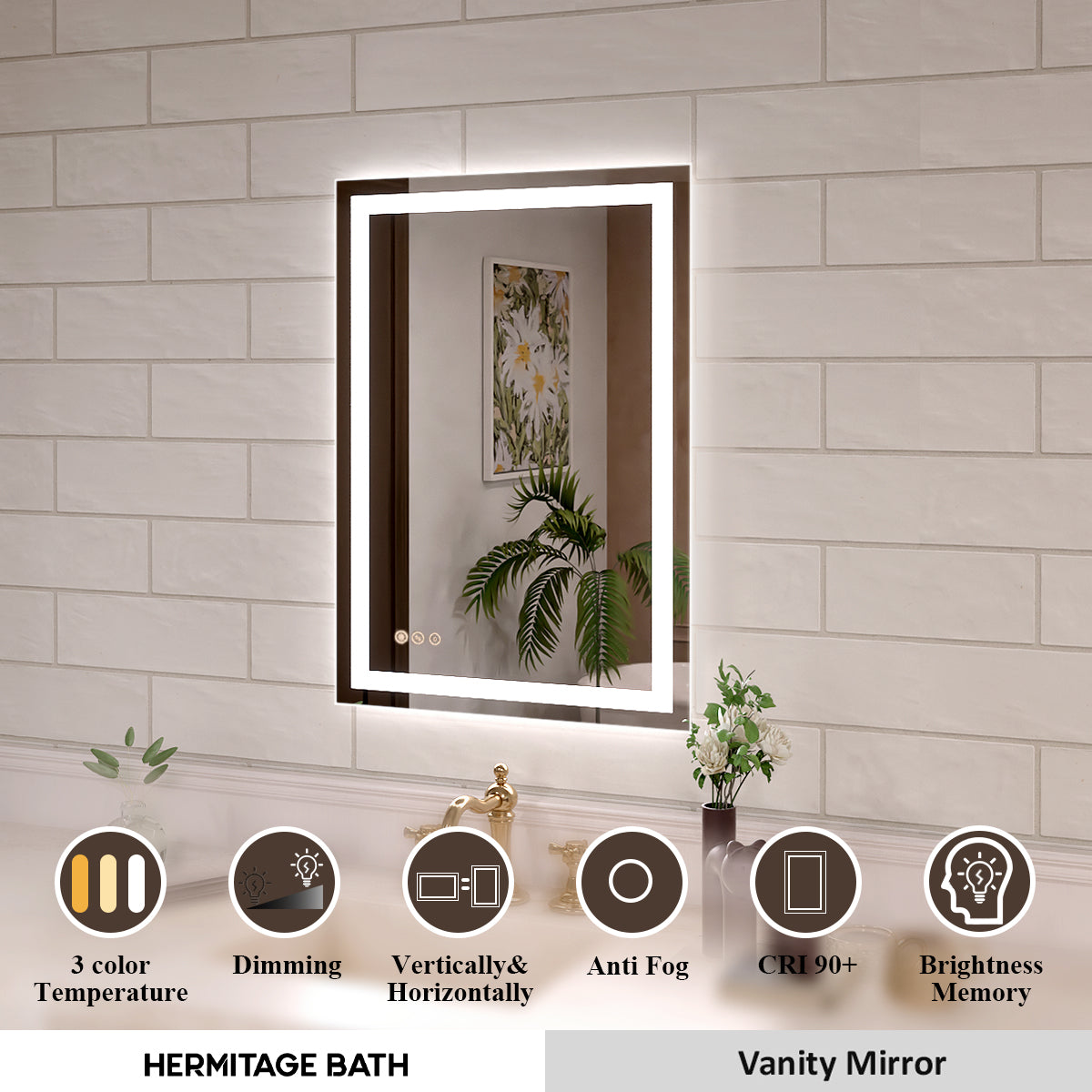 Orliva Frameless LED Vanity Mirror - Available in 72x36 in other Sizes