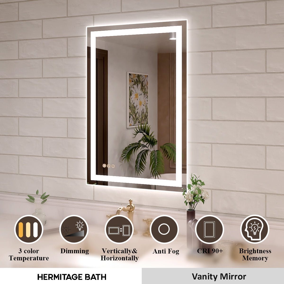 Orliva Frameless LED Vanity Mirror - Available in 72x36 in other Sizes