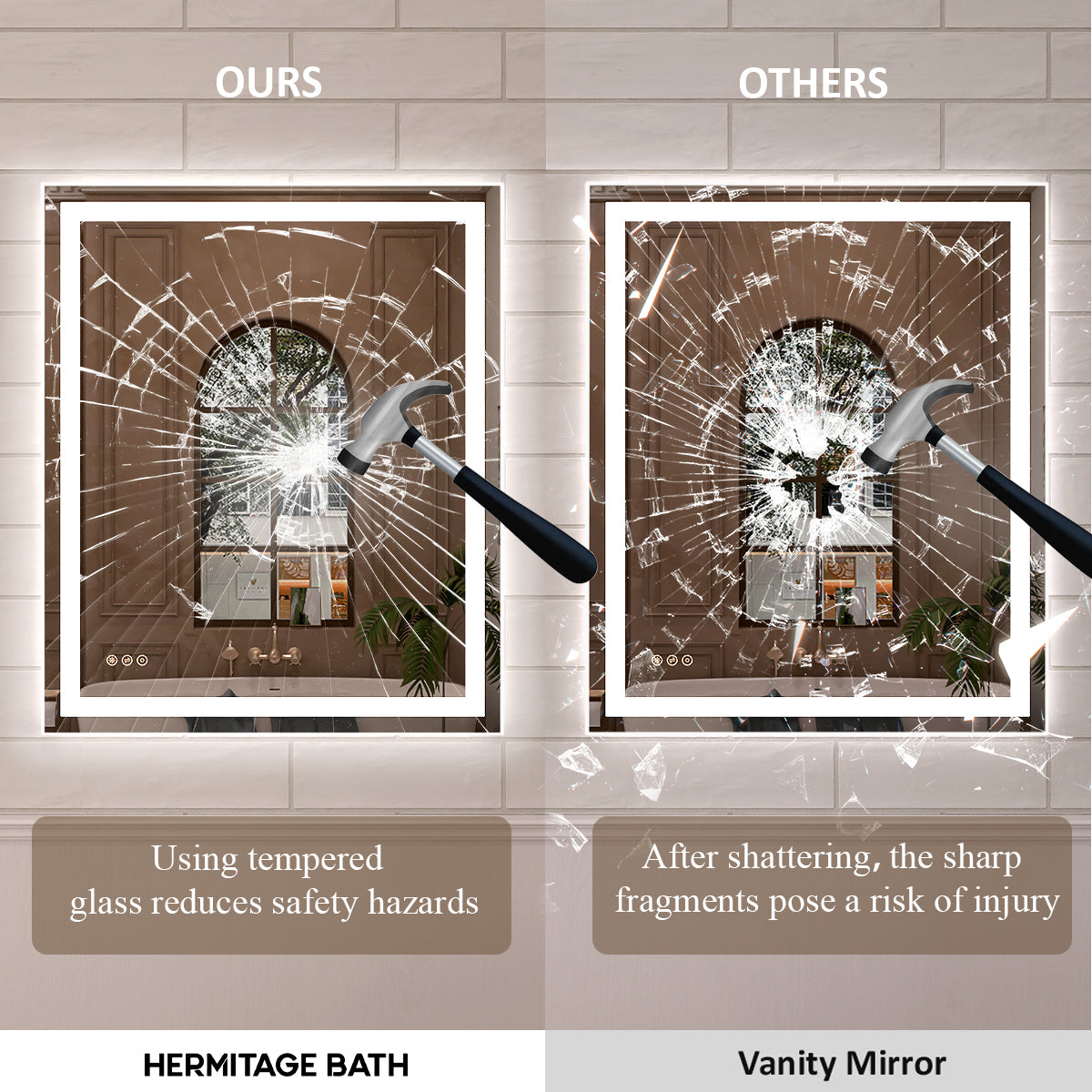 Orliva Frameless LED Vanity Mirror - Available in 72x36 in other Sizes