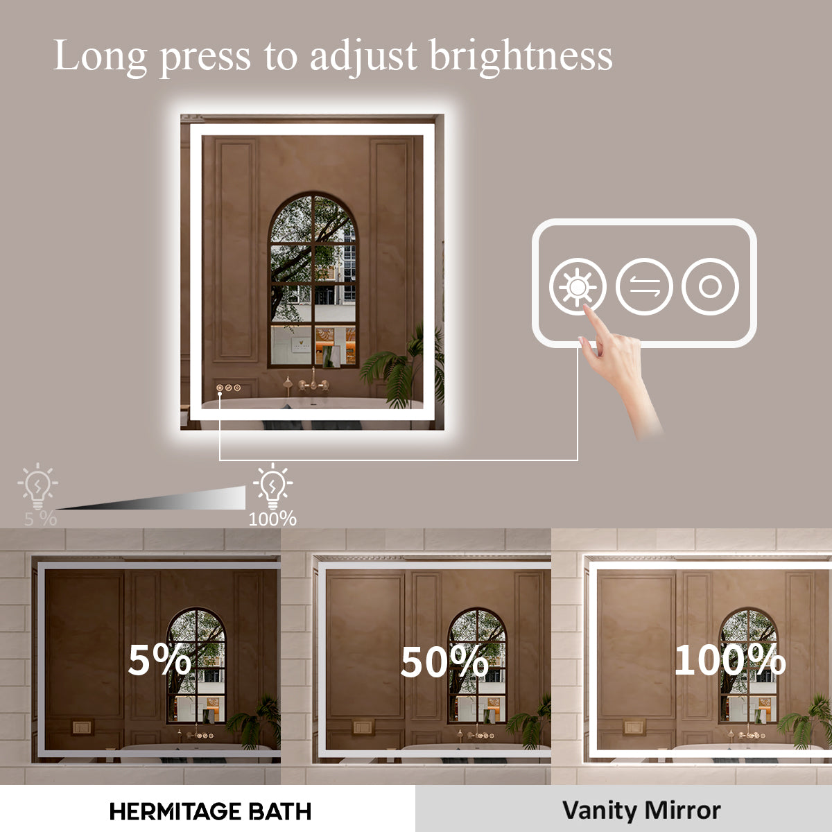 Orliva Frameless LED Vanity Mirror - Available in 72x36 in other Sizes