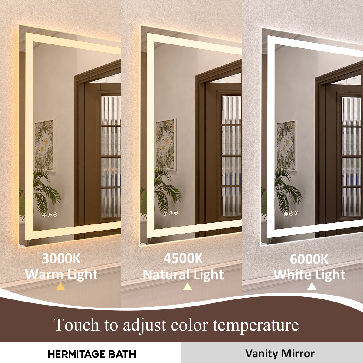Orliva Frameless LED Vanity Mirror - Available in 72x36 in other Sizes