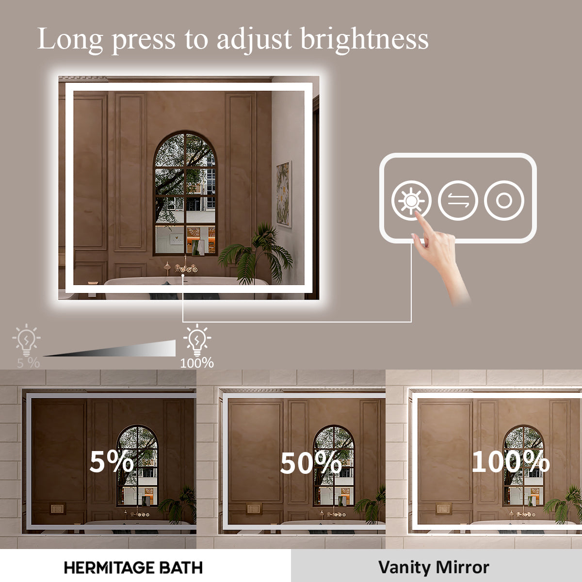 Orliva Frameless LED Vanity Mirror - Available in 72x36 in other Sizes