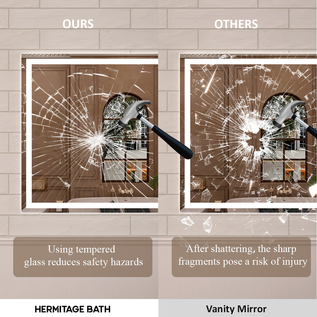 Orliva Frameless LED Vanity Mirror - Available in 72x36 in other Sizes