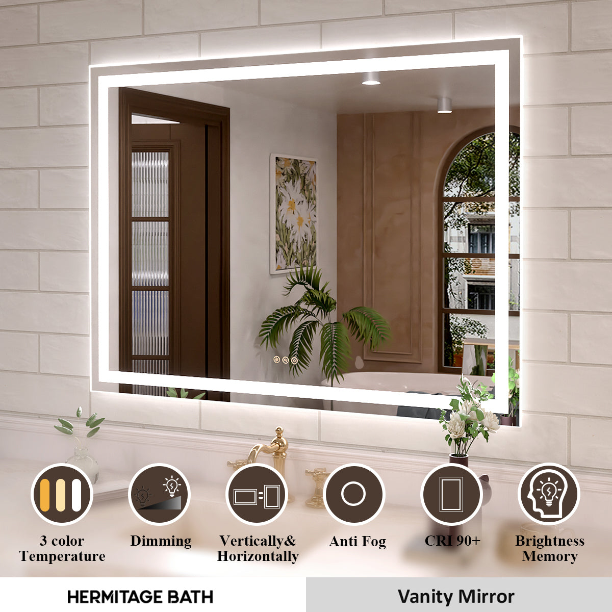 Orliva Frameless LED Vanity Mirror - Available in 72x36 in other Sizes
