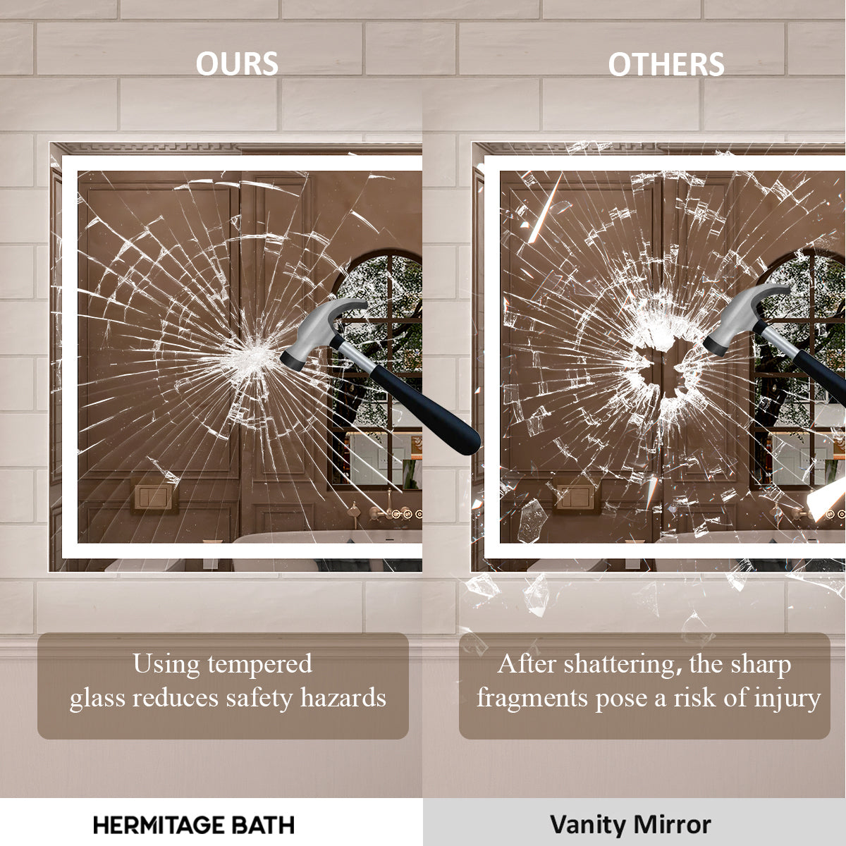 Orliva Frameless LED Vanity Mirror - Available in 72x36 in other Sizes