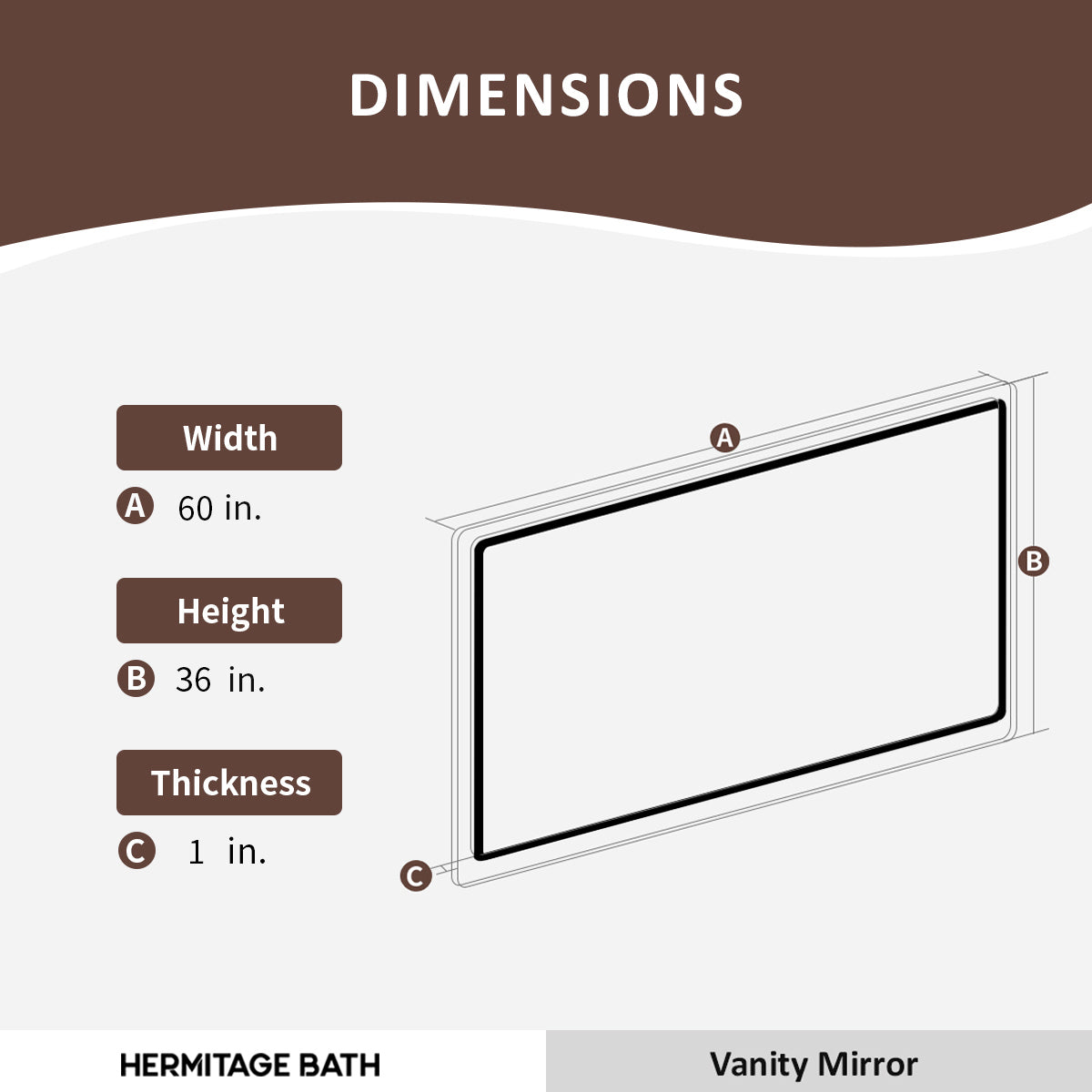 Orliva Frameless LED Vanity Mirror - Available in 72x36 in other Sizes