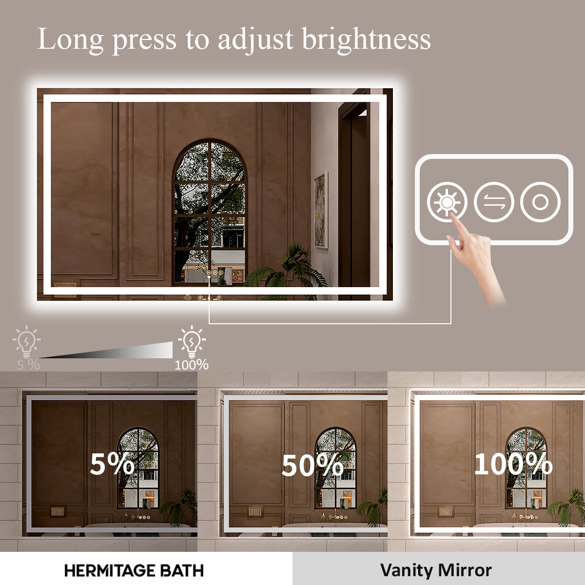 Orliva Frameless LED Vanity Mirror - Available in 72x36 in other Sizes