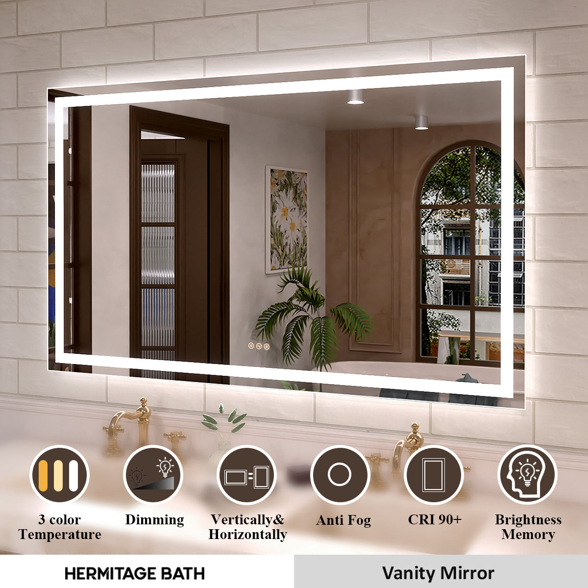 Orliva Frameless LED Vanity Mirror - Available in 72x36 in other Sizes