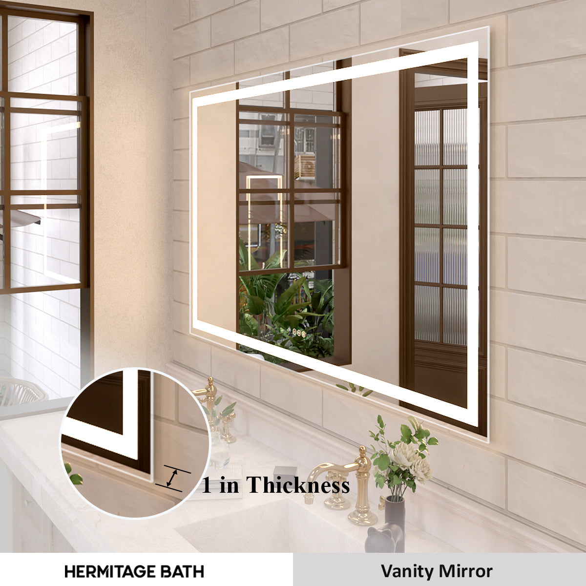Orliva Frameless LED Vanity Mirror - Available in 24x36 in. & Other Sizes