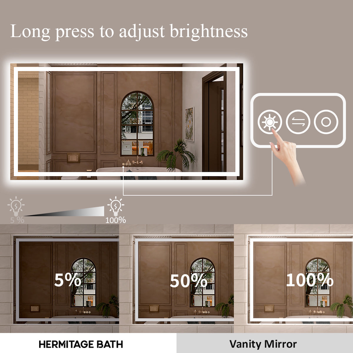 Orliva Frameless LED Vanity Mirror - Available in 24x36 in. & Other Sizes