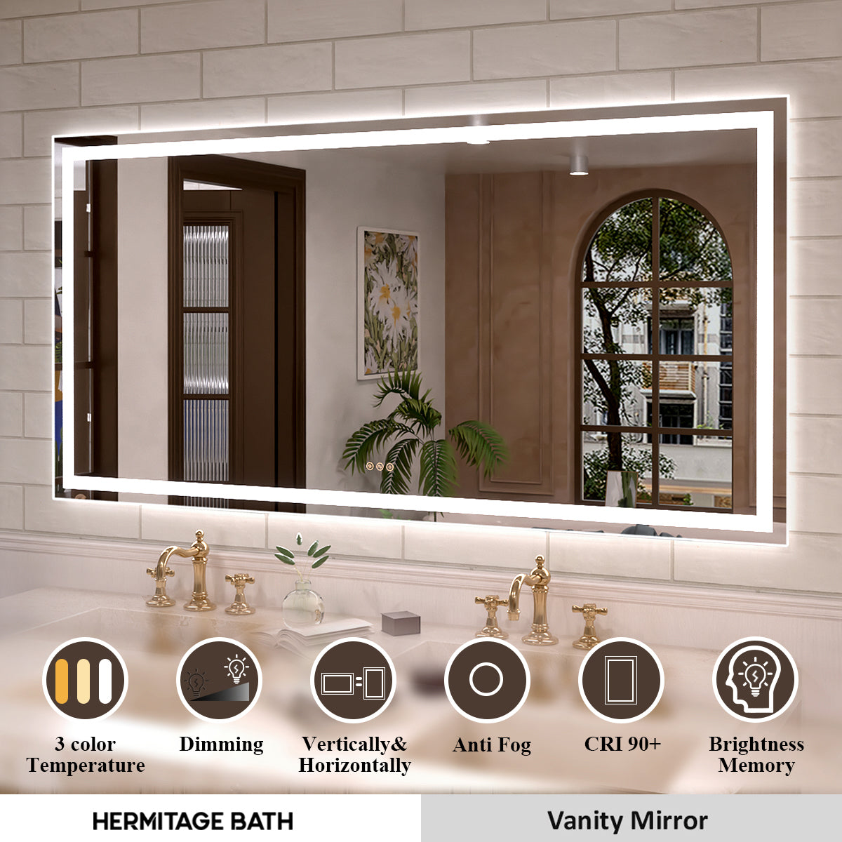 Orliva Frameless LED Vanity Mirror - Available in 24x36 in. & Other Sizes