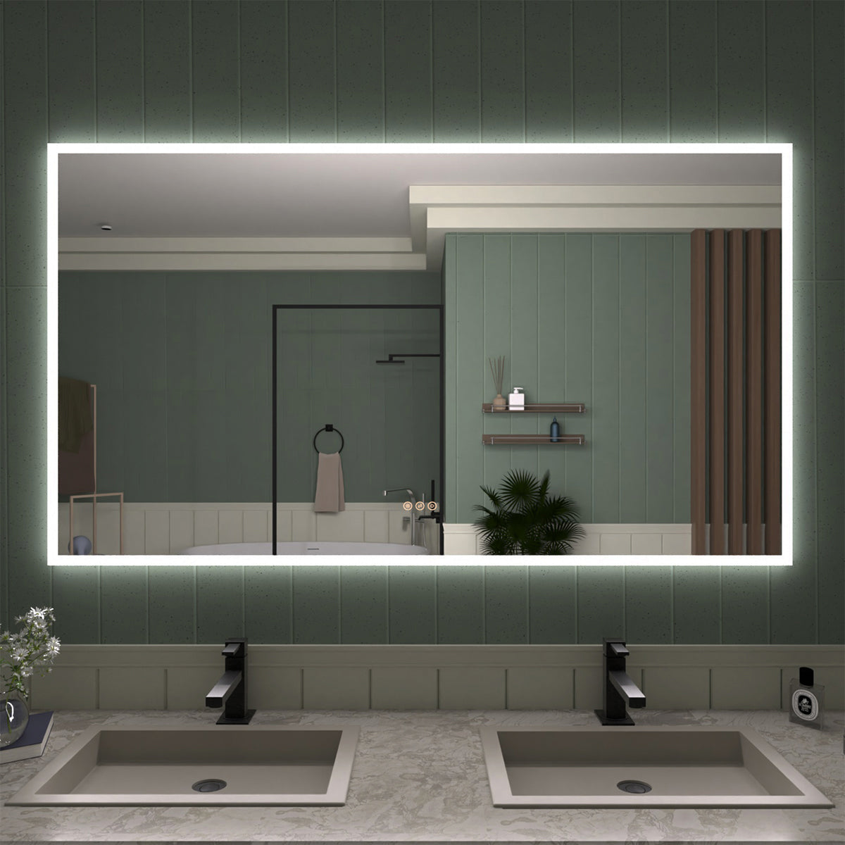 TaiMei LED Bathroom Vanity Mirror Anti-Fog Brightness Adjustable High-Definition ETL Certified