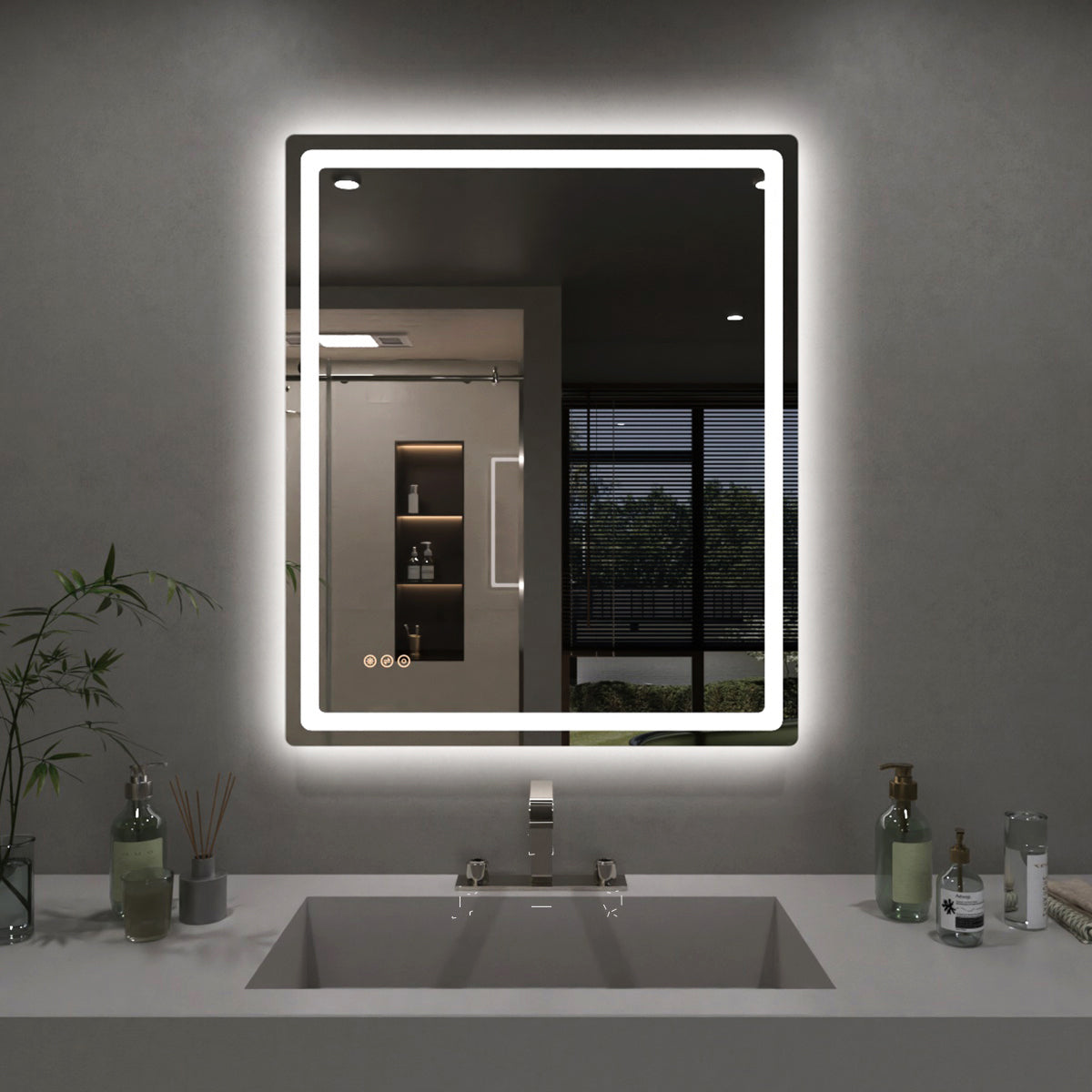 TaiMei LED Bathroom Vanity Mirror Round Corner Anti-Fog Brightness Adjustable High-Definition ETL Certified