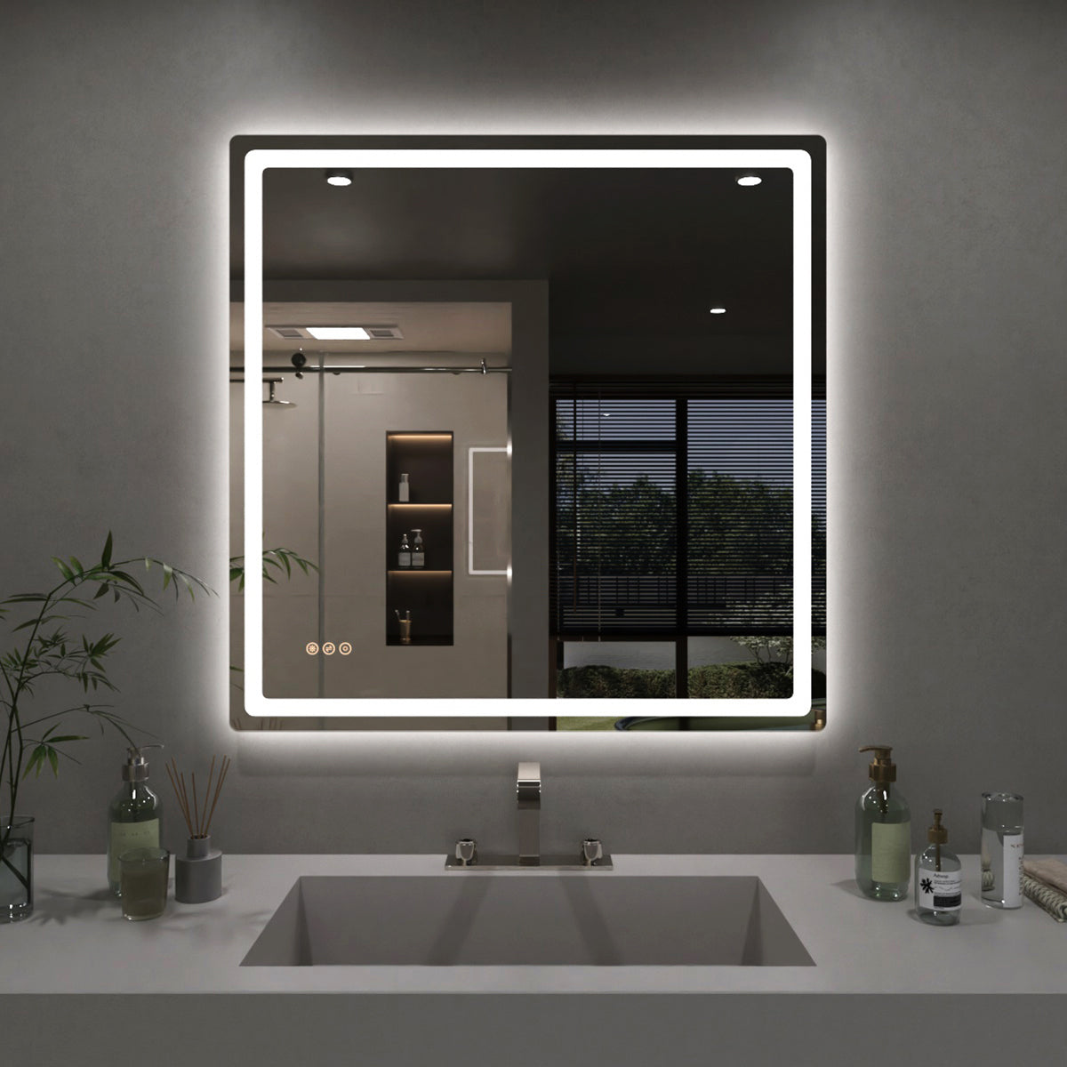 TaiMei LED Bathroom Vanity Mirror Round Corner Anti-Fog Brightness Adjustable High-Definition ETL Certified