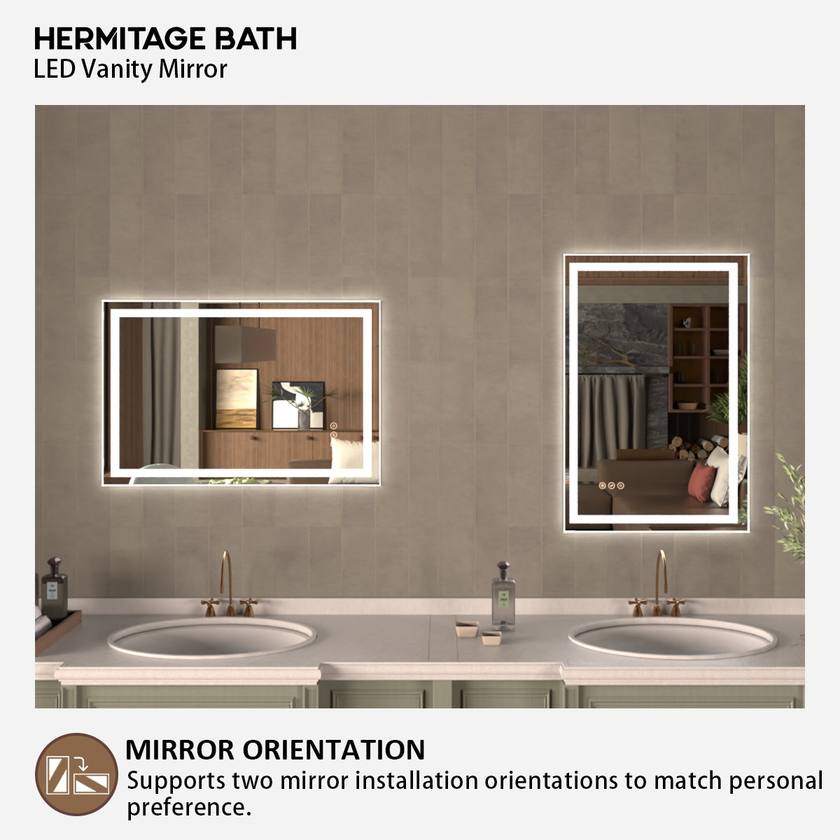 48 in. W x 36 in. H Rectangular Frameless LED Wall Bathroom Vanity Mirror