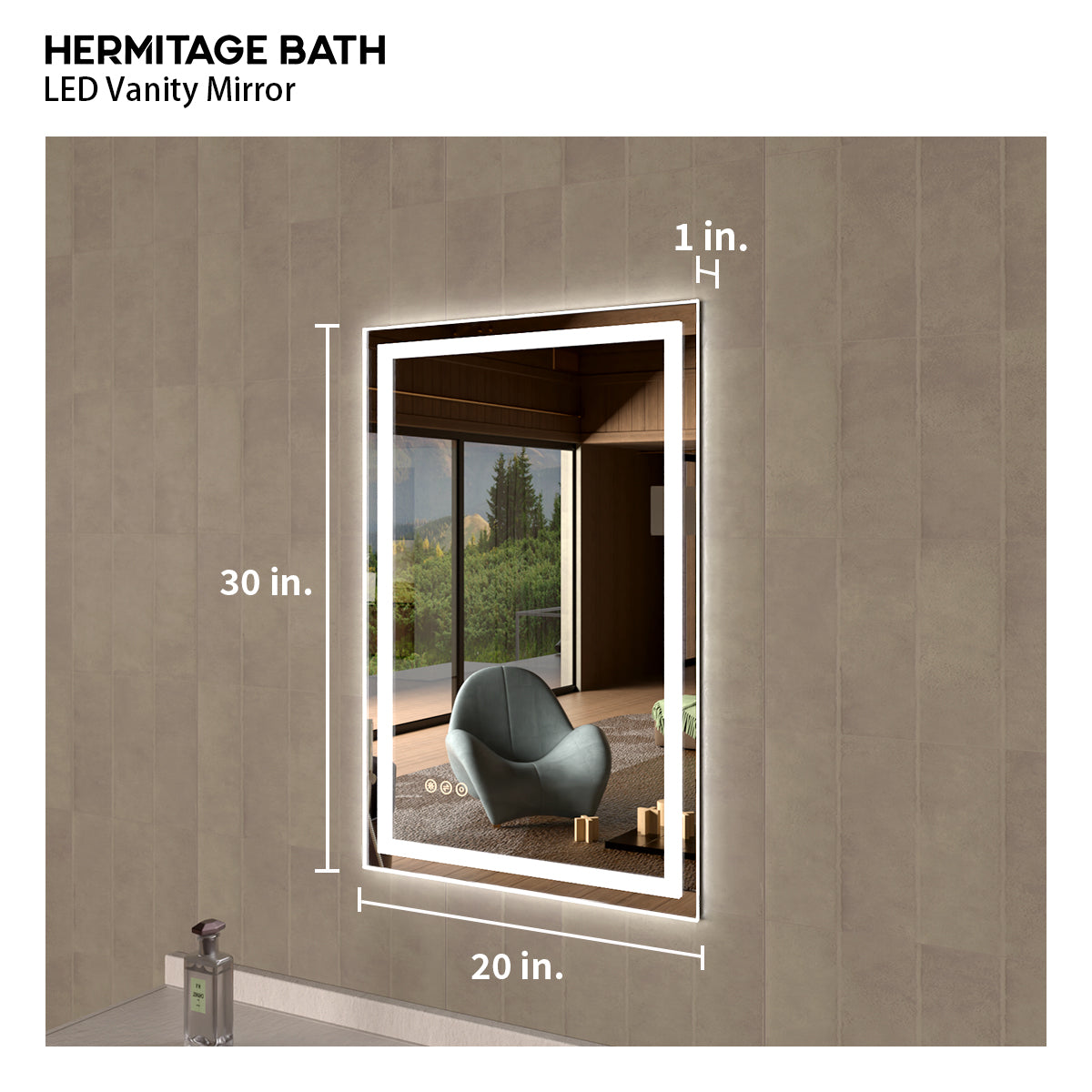 48 in. W x 36 in. H Rectangular Frameless LED Wall Bathroom Vanity Mirror