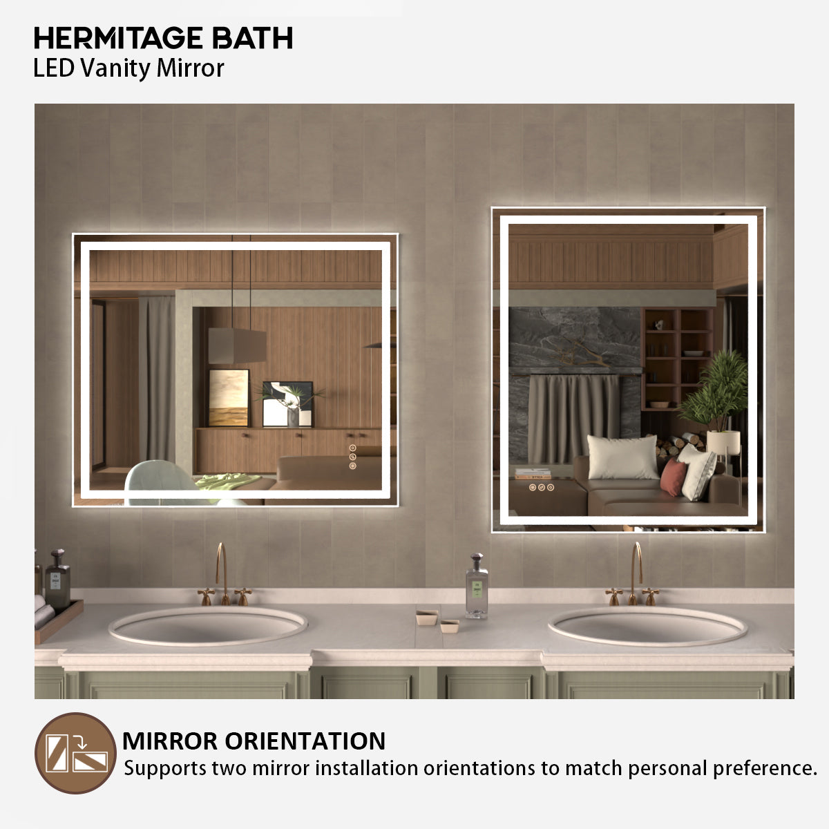 48 in. W x 36 in. H Rectangular Frameless LED Wall Bathroom Vanity Mirror