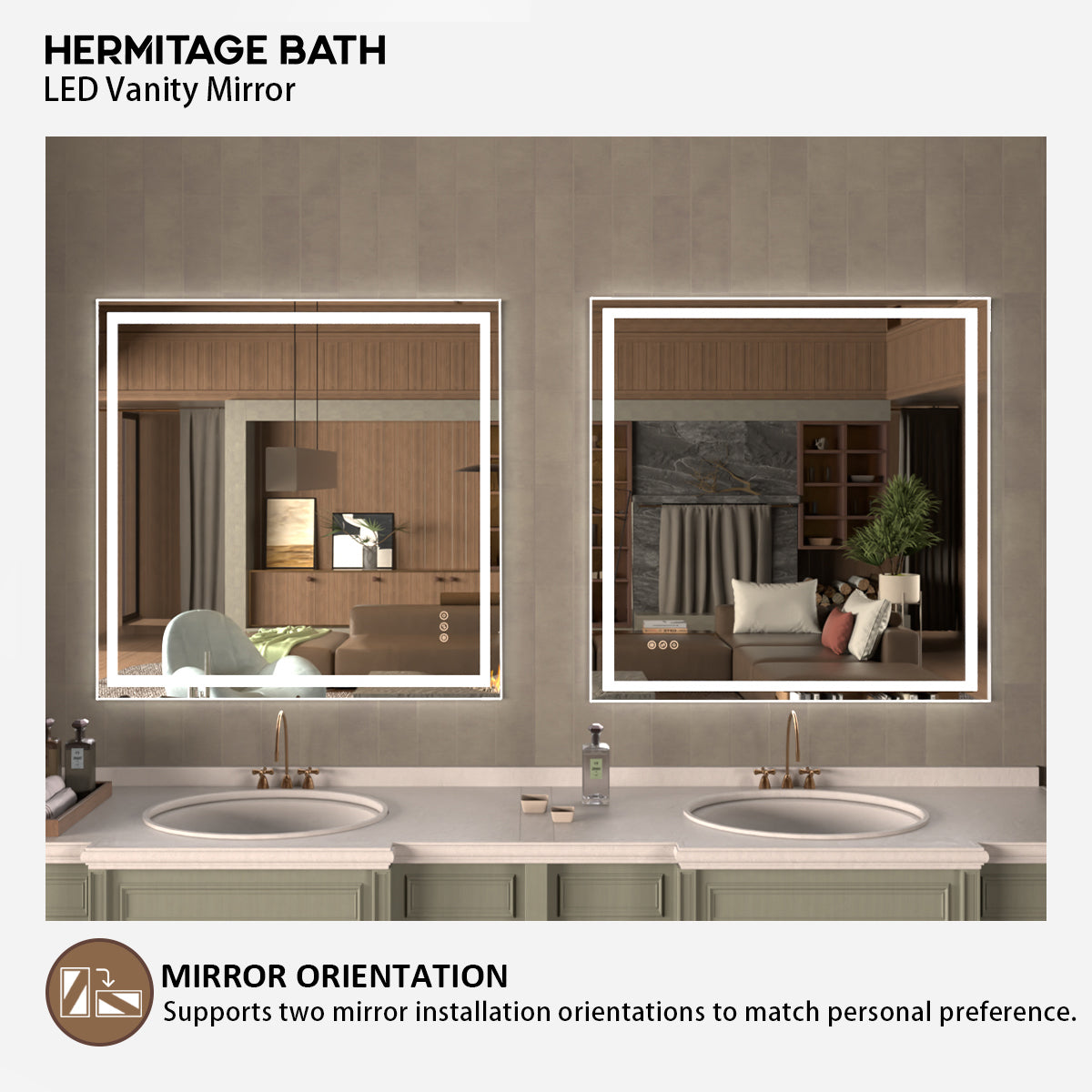 42 in. W x 36 in. H Rectangular Frameless LED Wall Bathroom Vanity Mirror