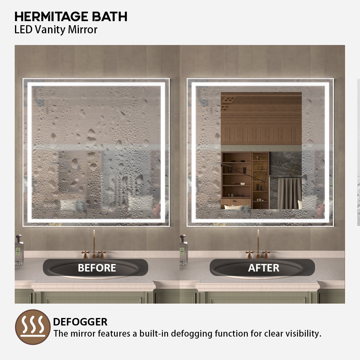 42 in. W x 36 in. H Rectangular Frameless LED Wall Bathroom Vanity Mirror
