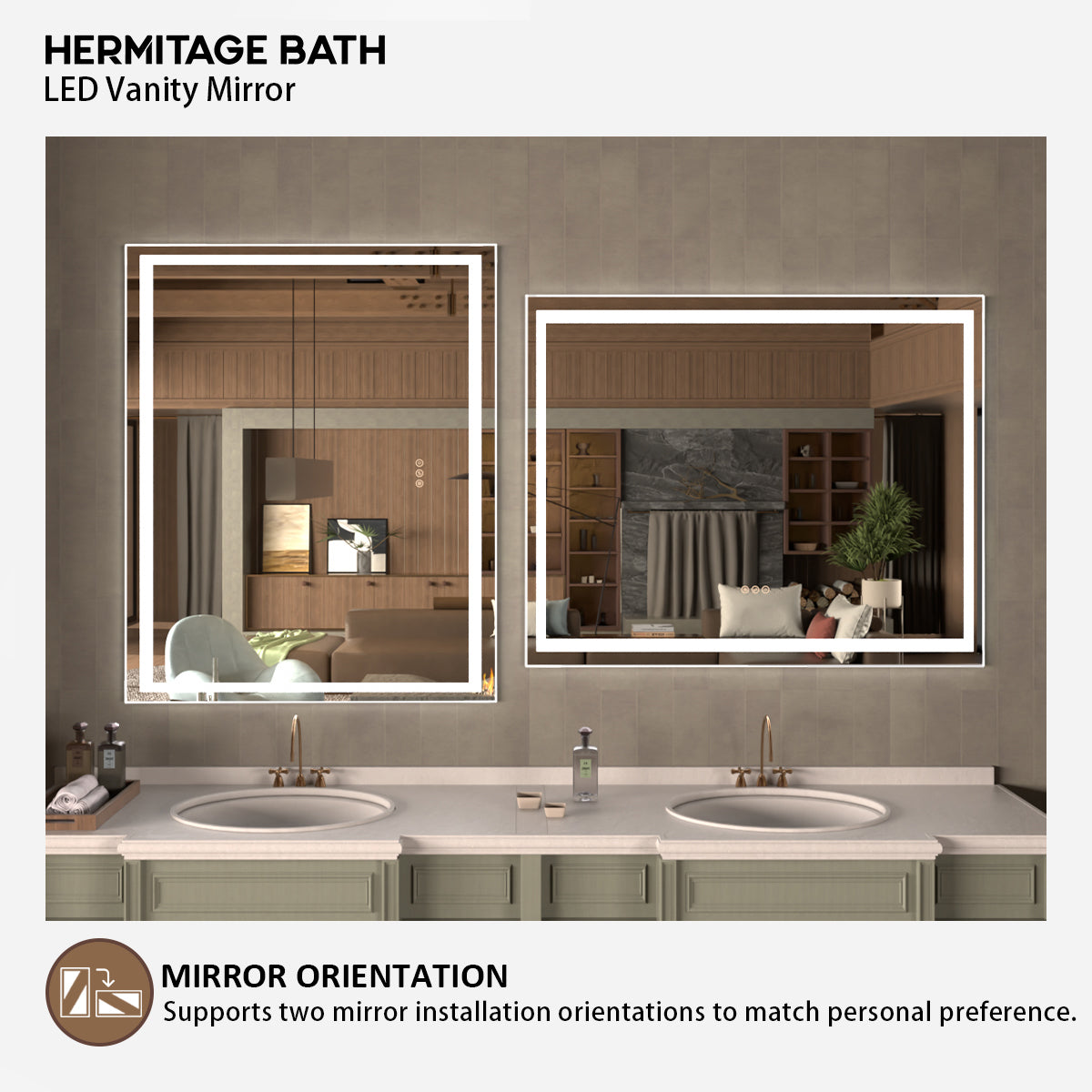 42 in. W x 36 in. H Rectangular Frameless LED Wall Bathroom Vanity Mirror