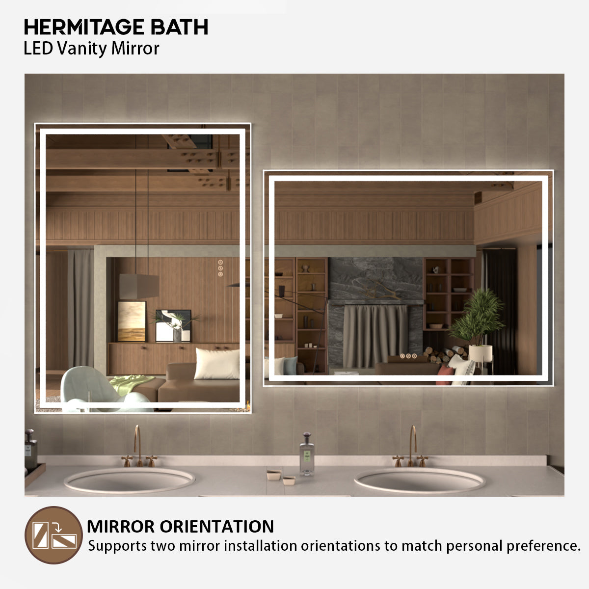 48 in. W x 36 in. H Rectangular Frameless LED Wall Bathroom Vanity Mirror