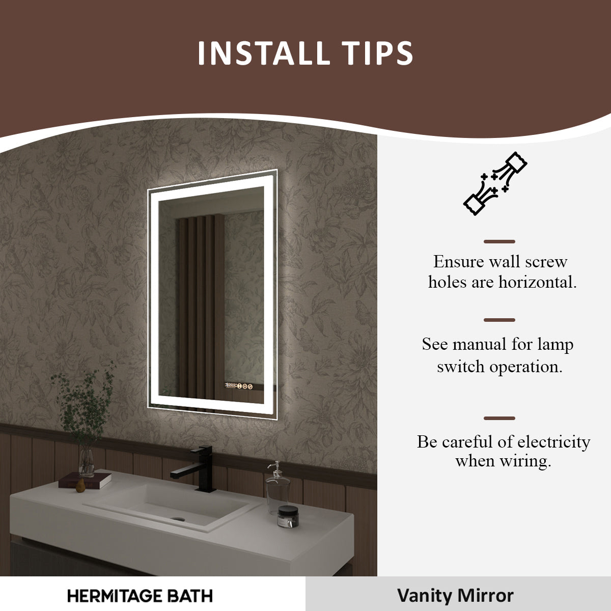 Swarm 48 in. W x 36 in. H Rectangular Frameless Radar LED Wall Bathroom Vanity Mirror