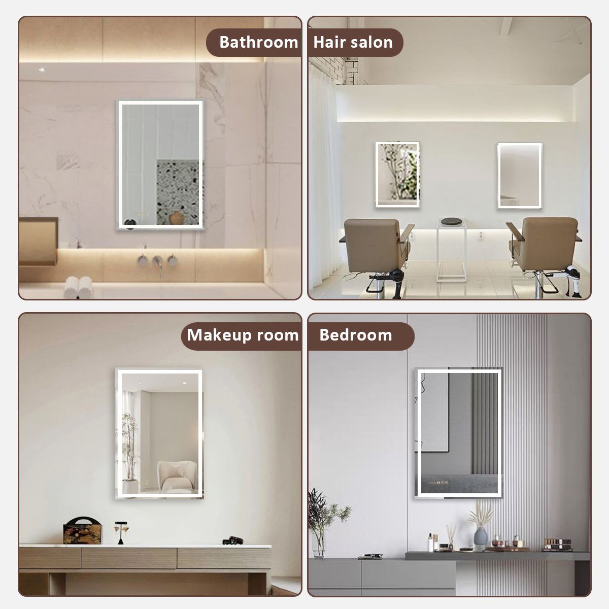 Swarm 60 in. W x 36 in. H Rectangular Frameless Radar LED Wall Bathroom Vanity Mirror
