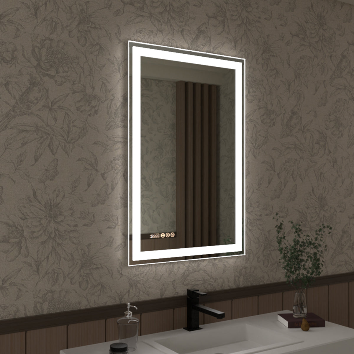 Swarm 60 in. W x 36 in. H Rectangular Frameless Radar LED Wall Bathroom Vanity Mirror