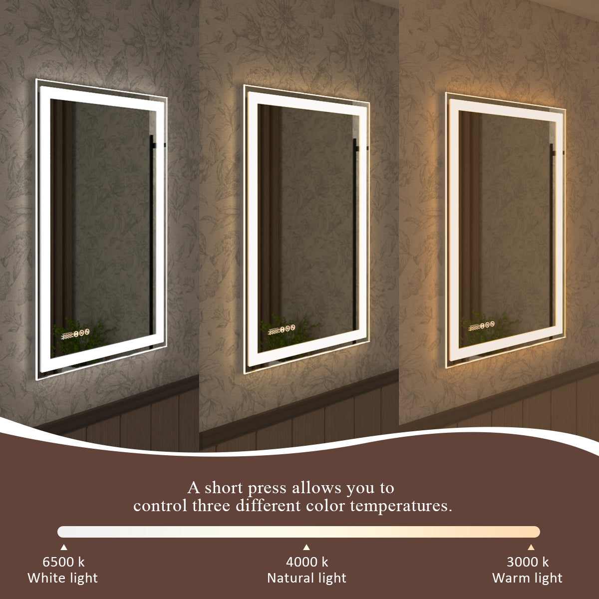 Swarm 60 in. W x 36 in. H Rectangular Frameless Radar LED Wall Bathroom Vanity Mirror
