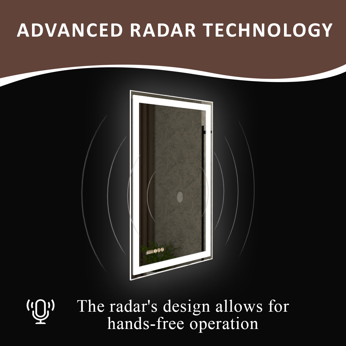 Swarm 48 in. W x 36 in. H Rectangular Frameless Radar LED Wall Bathroom Vanity Mirror