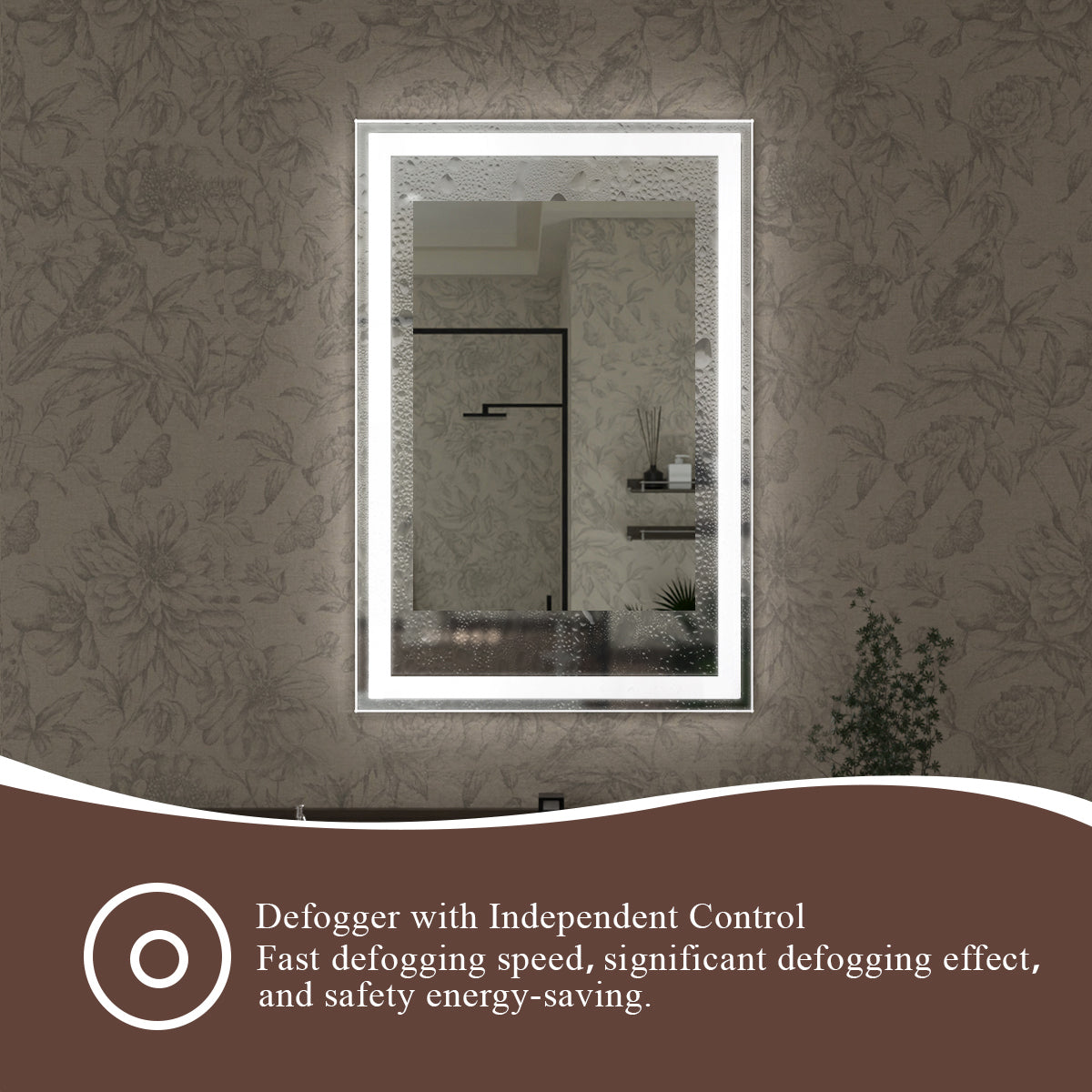 Swarm 60 in. W x 36 in. H Rectangular Frameless Radar LED Wall Bathroom Vanity Mirror