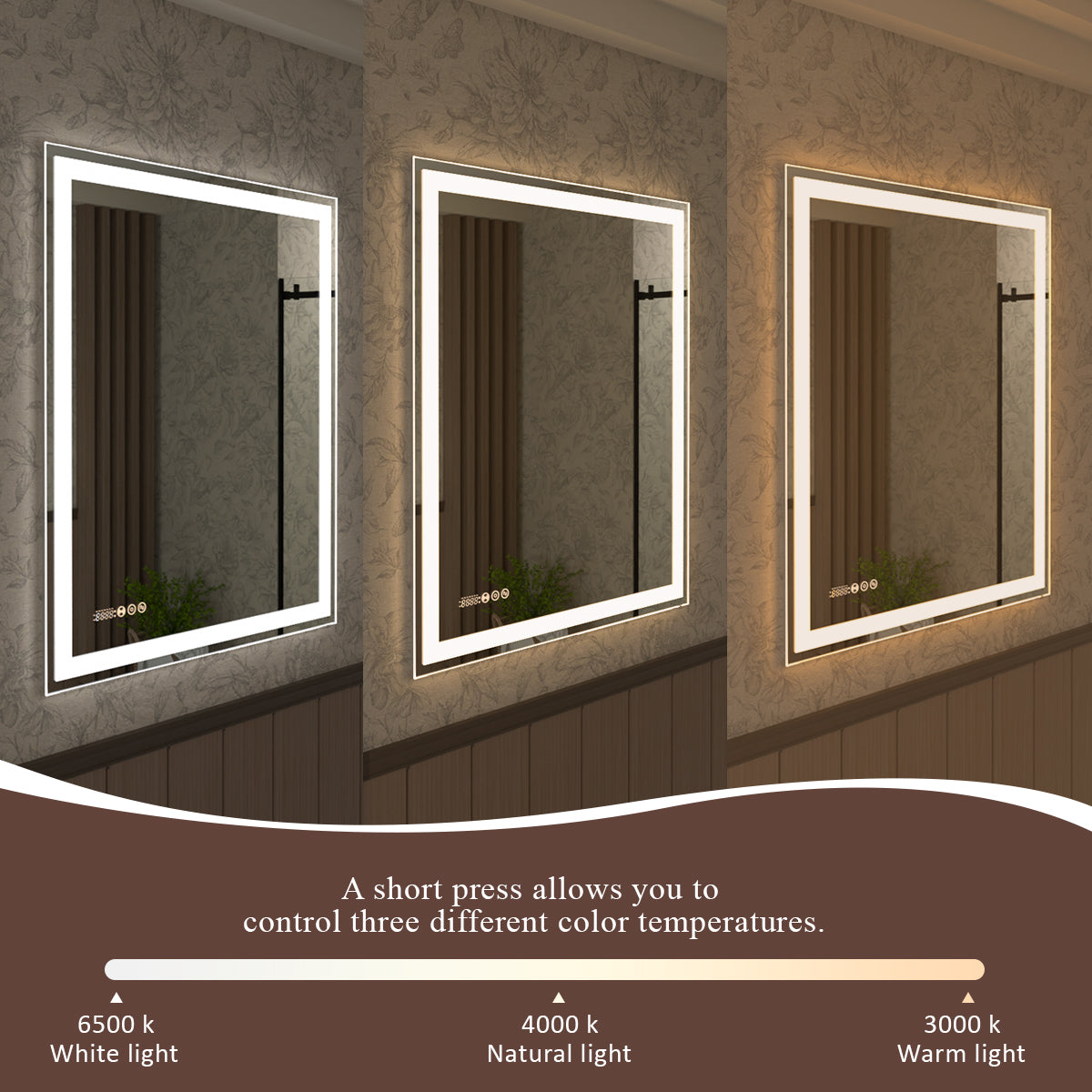 Swarm 30 in. W x 36 in. H Rectangular Frameless Radar LED Wall Bathroom Vanity Mirror