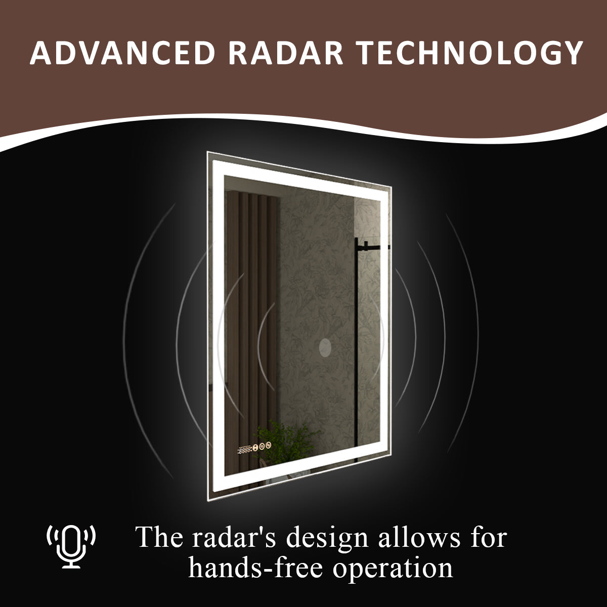 Swarm 30 in. W x 36 in. H Rectangular Frameless Radar LED Wall Bathroom Vanity Mirror