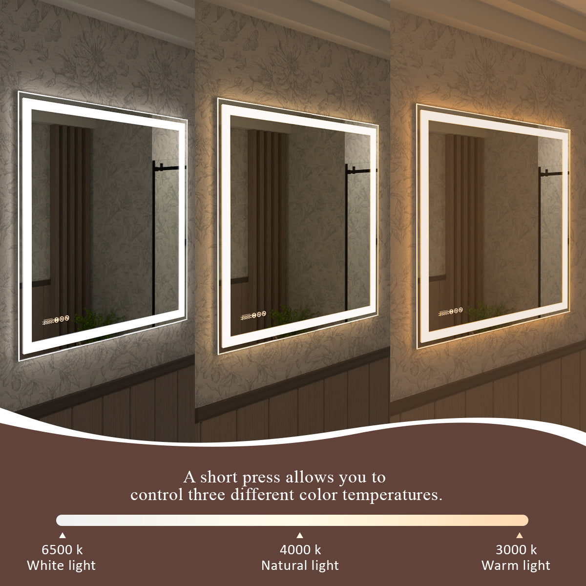 Swarm 30 in. W x 36 in. H Rectangular Frameless Radar LED Wall Bathroom Vanity Mirror
