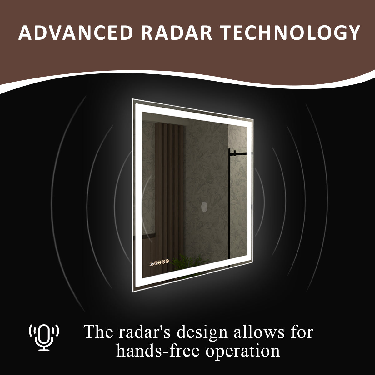 Swarm 60 in. W x 36 in. H Rectangular Frameless Radar LED Wall Bathroom Vanity Mirror