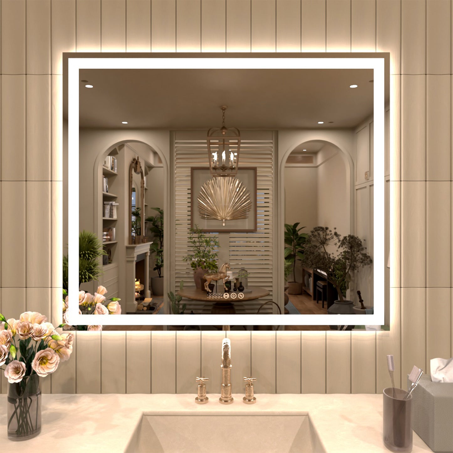 TaiMei LED Bathroom Vanity Mirror Anti-Fog Brightness Adjustable High-Definition ETL Certified