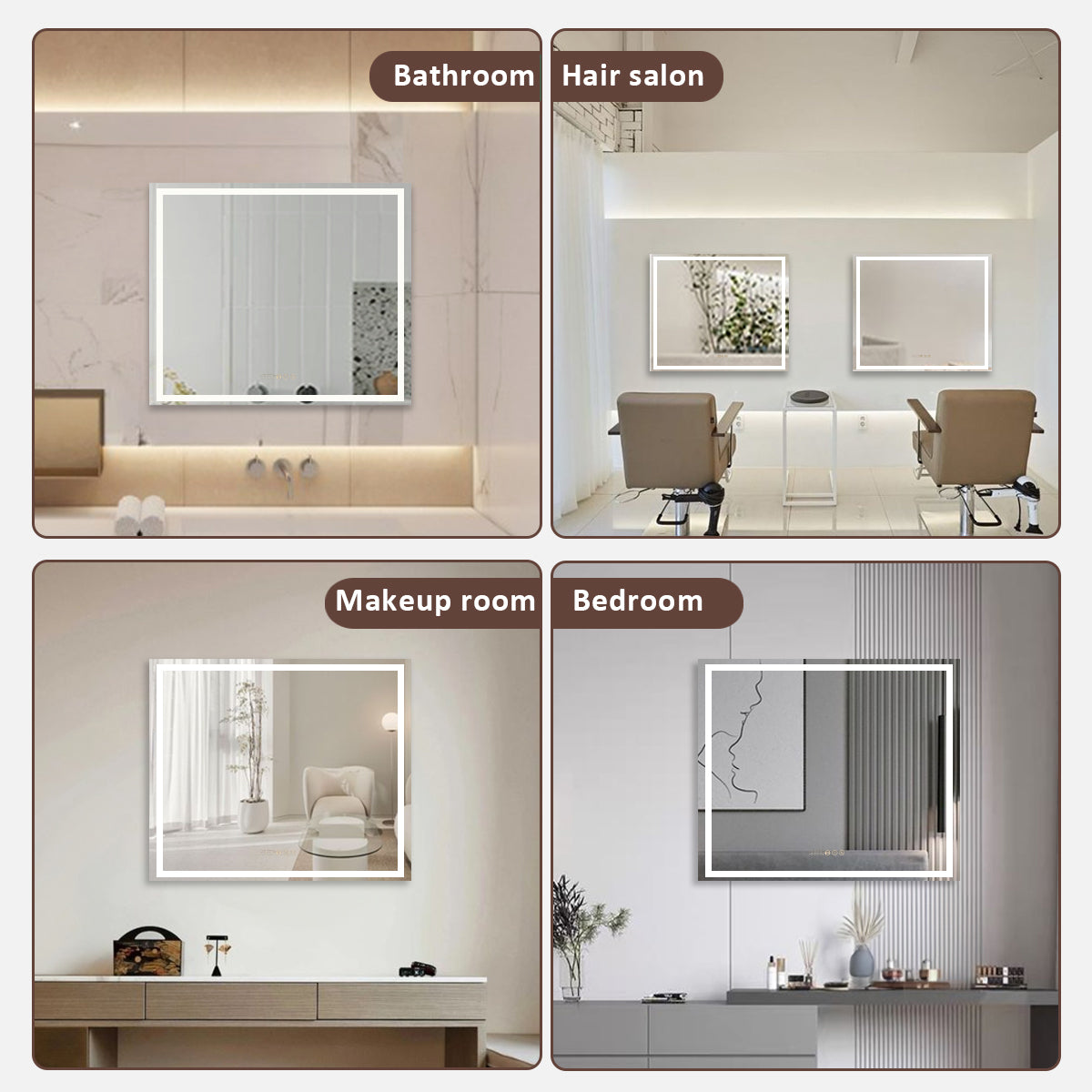 Swarm 60 in. W x 36 in. H Rectangular Frameless Radar LED Wall Bathroom Vanity Mirror