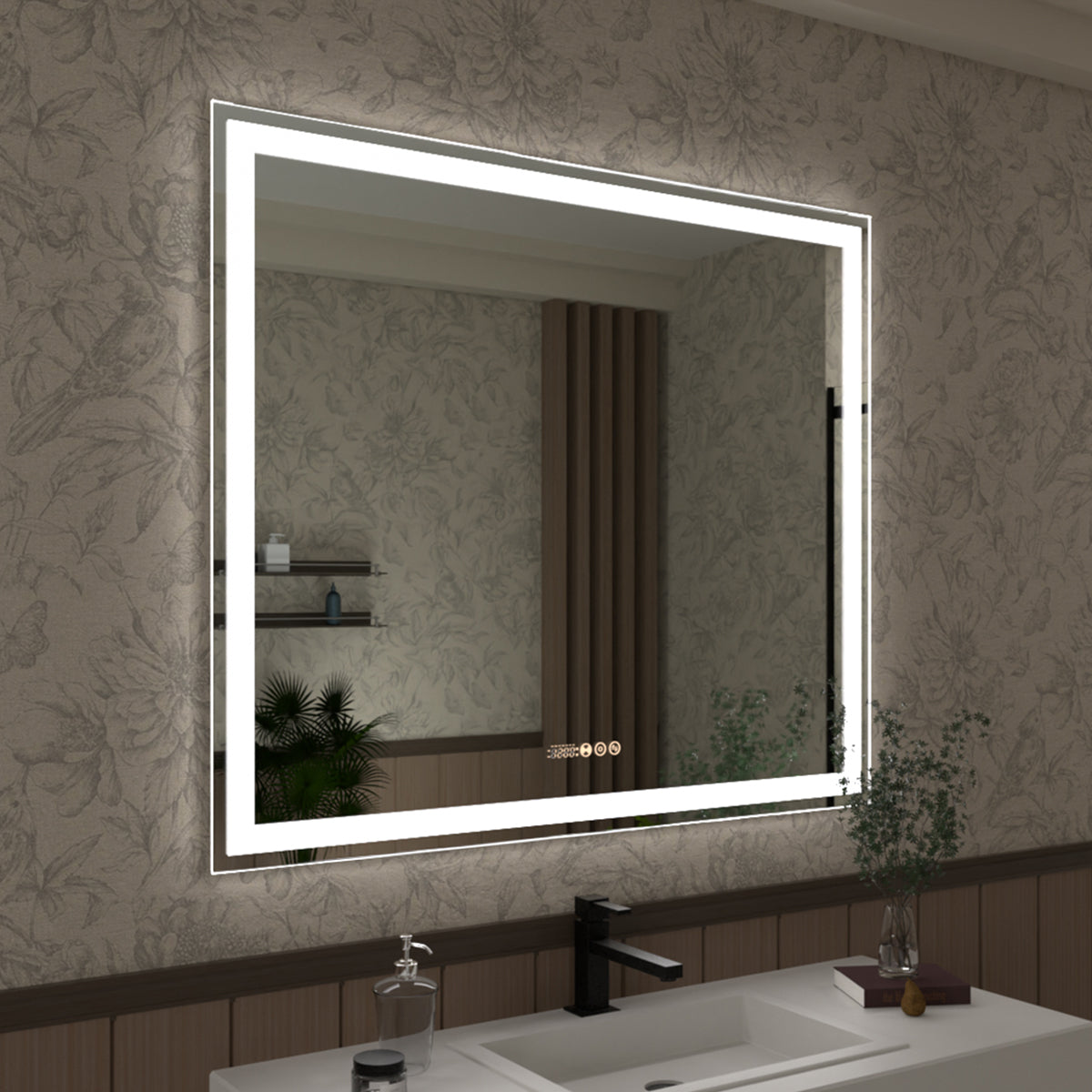 Swarm 30 in. W x 36 in. H Rectangular Frameless Radar LED Wall Bathroom Vanity Mirror