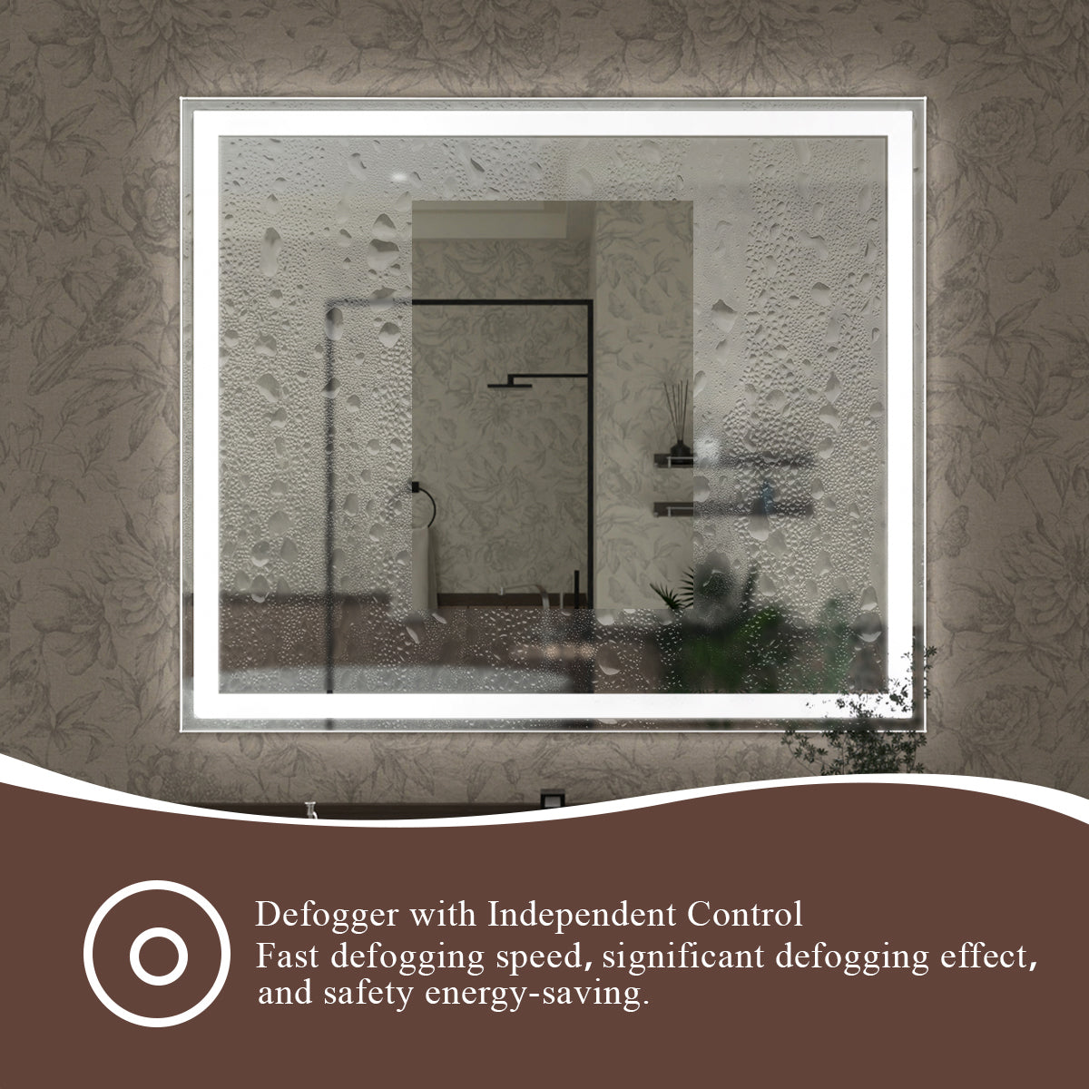 Swarm 24 in. W x 36 in. H Rectangular Frameless Radar LED Wall Bathroom Vanity Mirror