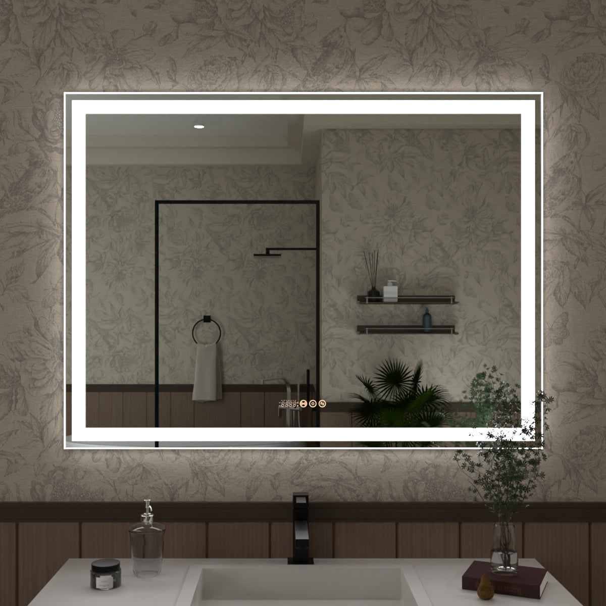 Swarm 30 in. W x 36 in. H Rectangular Frameless Radar LED Wall Bathroom Vanity Mirror