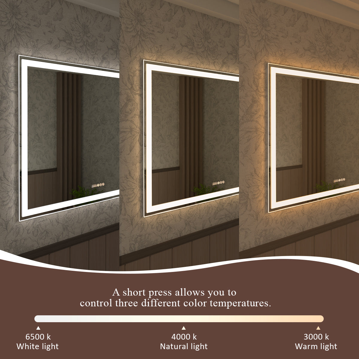 Swarm 30 in. W x 36 in. H Rectangular Frameless Radar LED Wall Bathroom Vanity Mirror