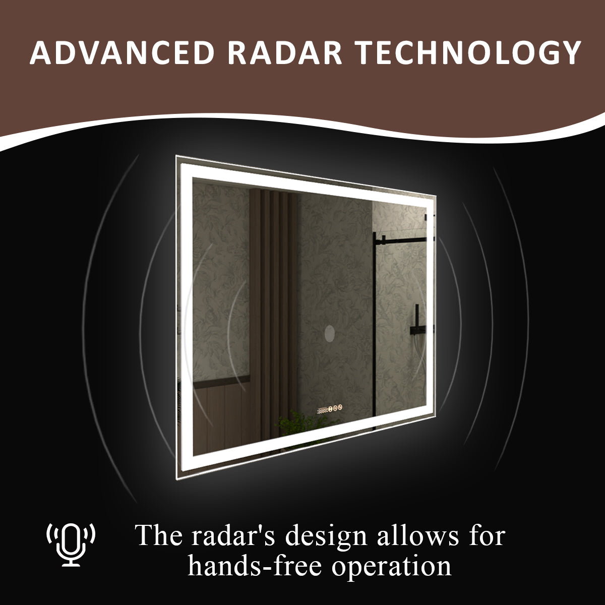 Swarm 30 in. W x 36 in. H Rectangular Frameless Radar LED Wall Bathroom Vanity Mirror