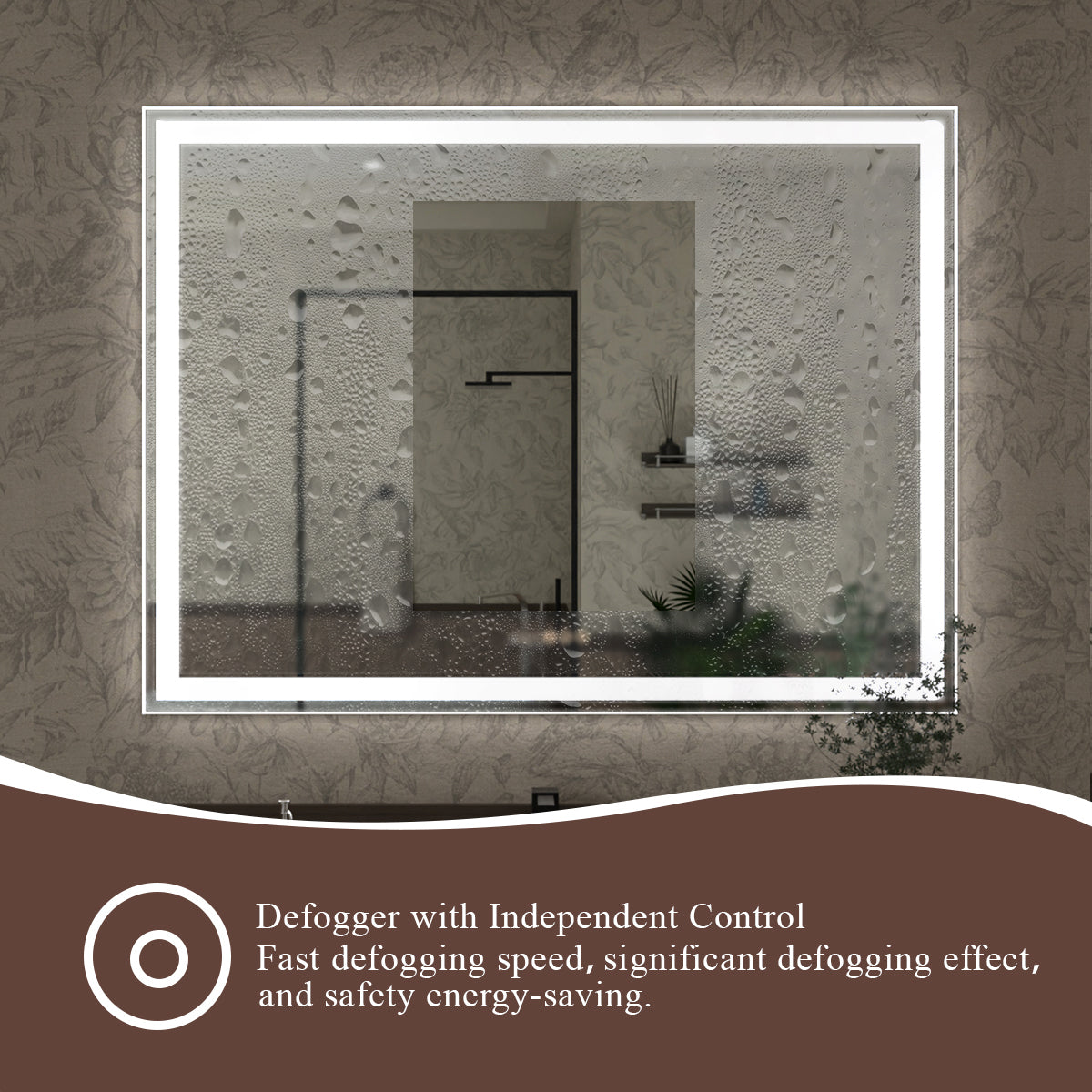 Swarm 30 in. W x 36 in. H Rectangular Frameless Radar LED Wall Bathroom Vanity Mirror