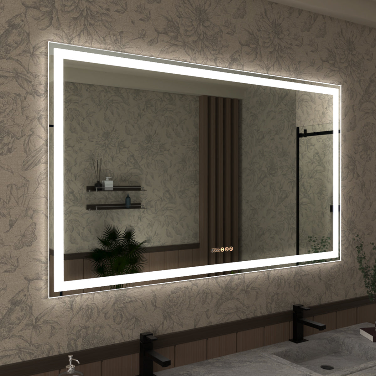 Swarm 24 in. W x 36 in. H Rectangular Frameless Radar LED Wall Bathroom Vanity Mirror