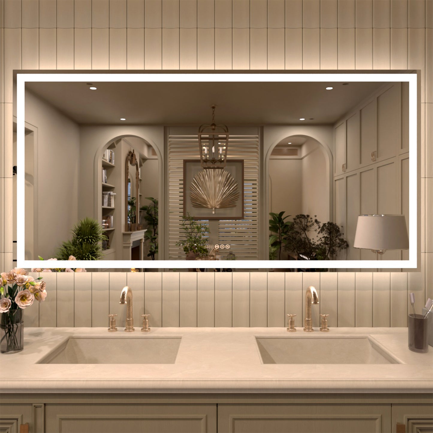 TaiMei LED Bathroom Vanity Mirror Anti-Fog Brightness Adjustable High-Definition ETL Certified
