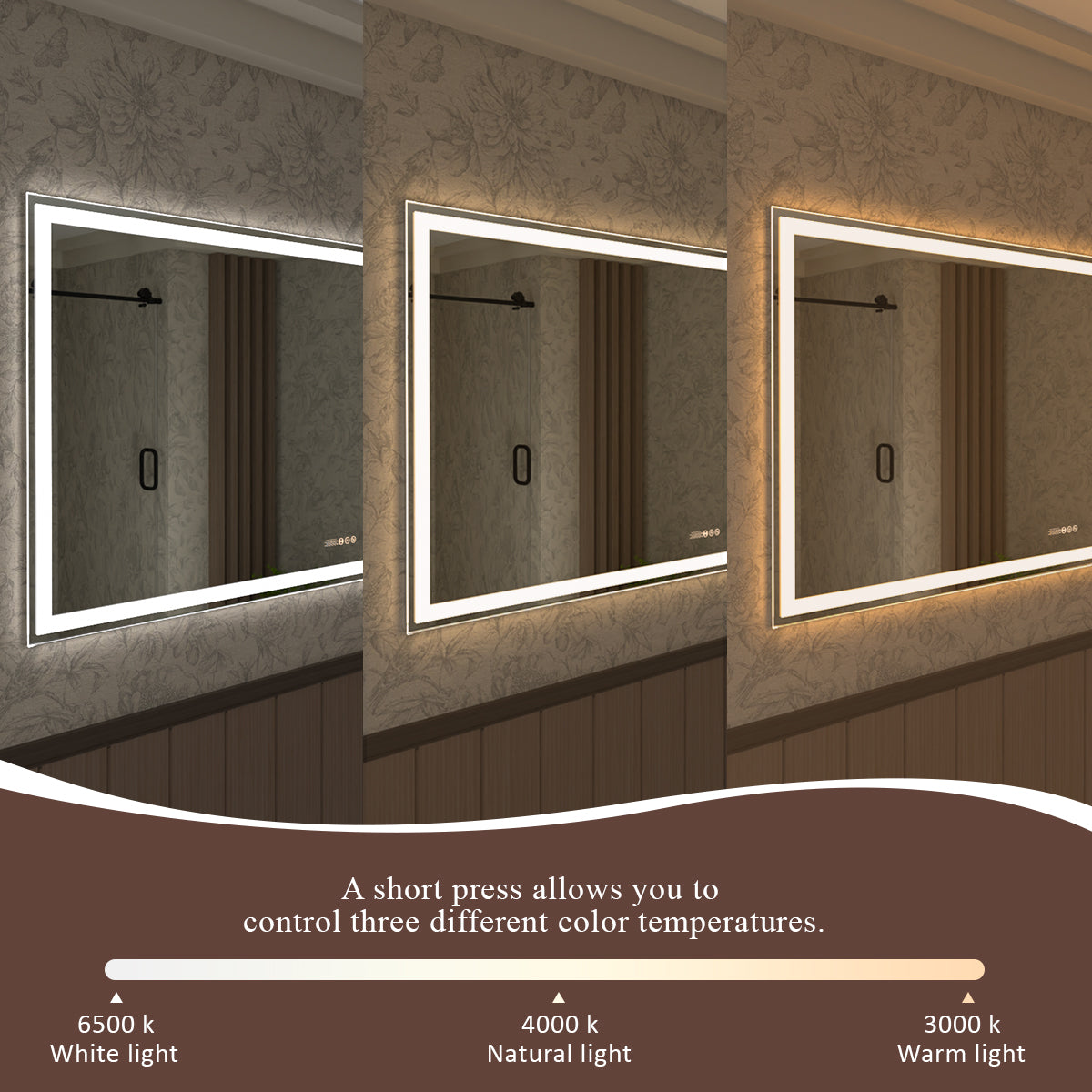 Swarm 24 in. W x 36 in. H Rectangular Frameless Radar LED Wall Bathroom Vanity Mirror