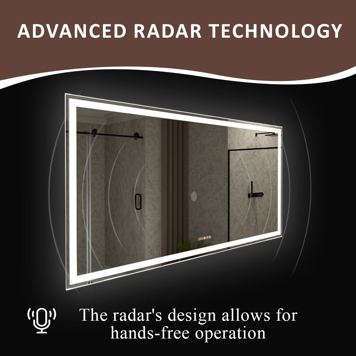 Swarm 60 in. W x 36 in. H Rectangular Frameless Radar LED Wall Bathroom Vanity Mirror